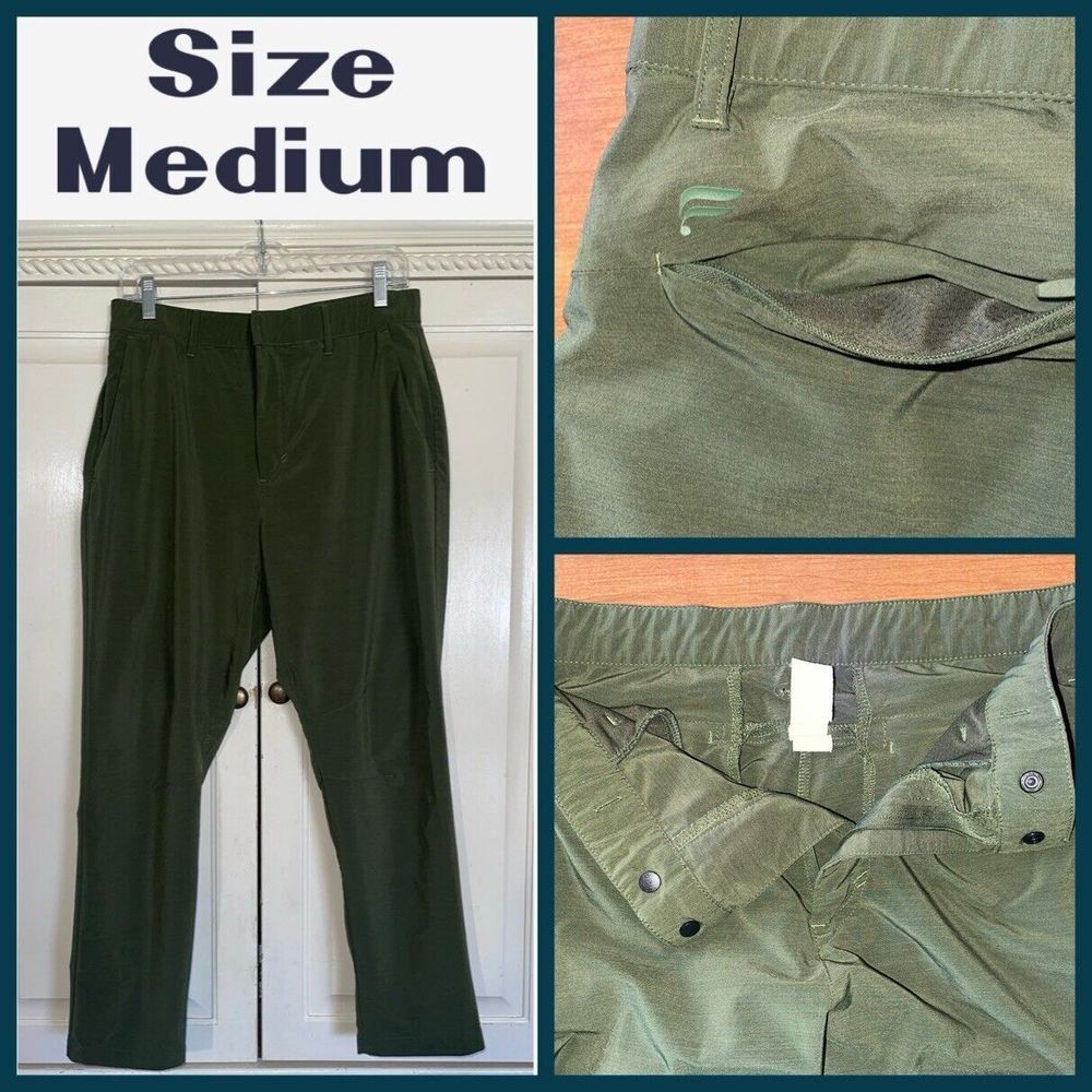 Fabletics‎ Pants Men Medium Olive 🫒 Green Athletic Golf Casual Comfort